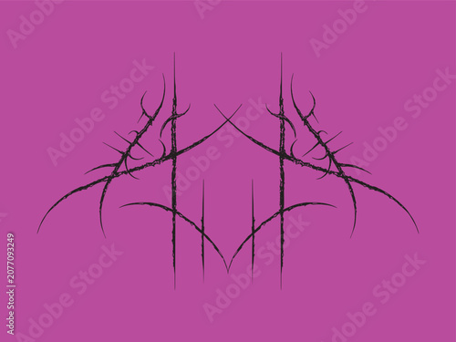 Canvas Print Symmetrical neo-tribal cyber goth centerpiece layout