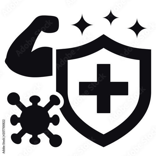 Canvastavla Immune Strength Glyph Icon