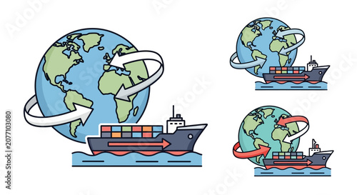 Quadro su tela Global shipping and transportation concept.
