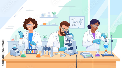Scientists in Lab: Research, Experiment, Chemical Analysis, Science