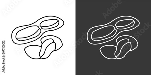 Photos Peanuts Black And White Icon Set Collection Pack Vector Illustration