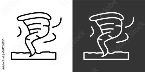 Fotografía Tornado Black And White Icon Set Collection Pack Vector Illustration