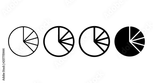 Foto Simple Pie Chart Icons, Data Visualization Elements, Business Analytics Graphics