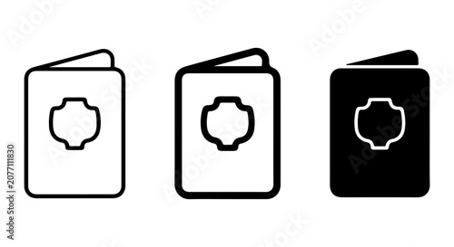 Foto Passport Icons, Travel Document Symbols, International Identification, Vector Se
