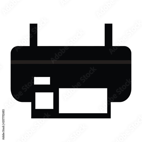 Black printer icon on white background technology symbol