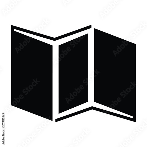 Black folded brochure icon symbol