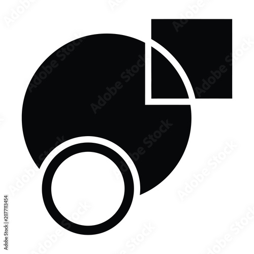 Geometric shapes composition black and white
