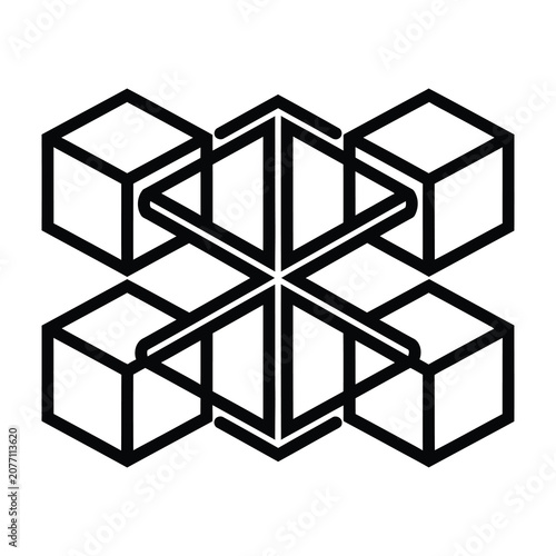 Geometric cubes optical illusion abstract art