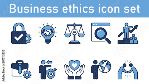 Obraz na płótnie Business ethics icon set