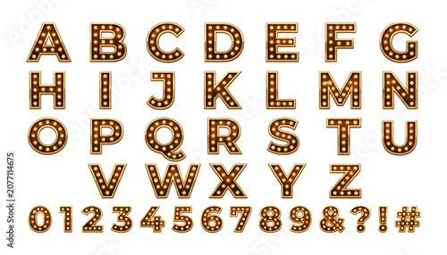 Vintage Marquee Light Bulb Alphabet and Numbers Set