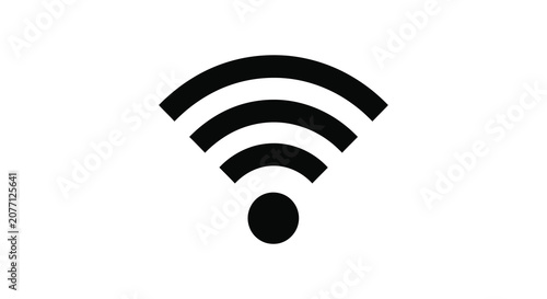 Quadro em tela Wifi signal icon black silhouette on a white background