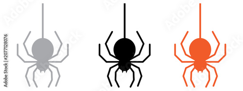Tableau sur toile Black widow, tarantula, garden spider Icons, logo, symbol, clipart vector illustration