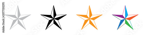 Lone star icon, logo, symbol, clipart vector illustration. PNG. Editable stroke. Star Icon vector on white background.