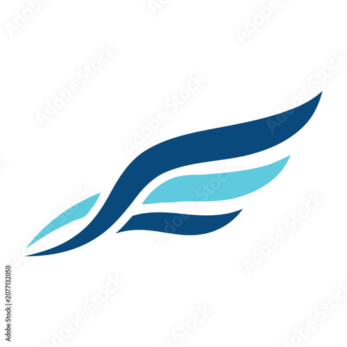 Foto Abstract Blue Swirl Wing Logo gracefulness flowing lines dynamic freedom