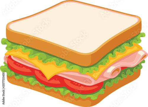 sandwich with ham and cheese