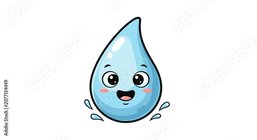 Cute Water Drop Cartoon Character