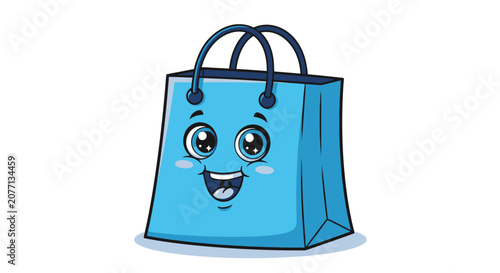 Happy Shopping Bag Cartoon Character