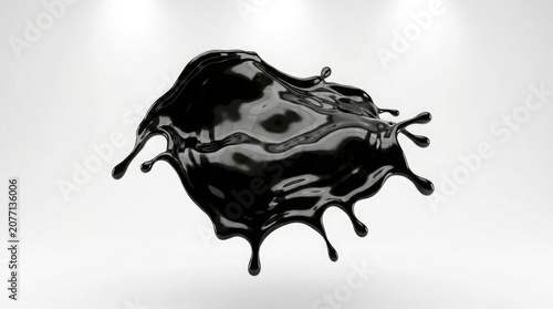 Dark chocolate dripping abstract high resolution render for food beverage marketing