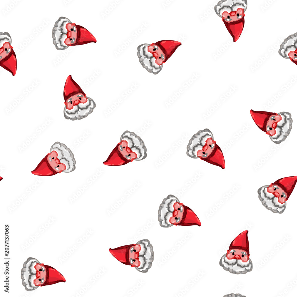 Naklejka premium pattern beard garden gnome cartoon. beard garden gnome sign vector
