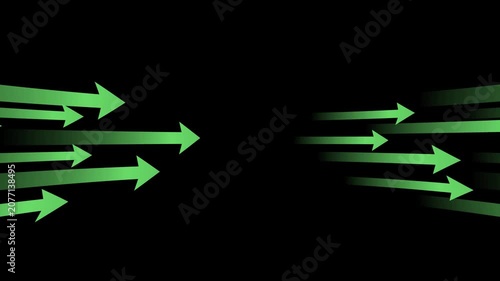 Arrows streaking from left toward right background animation