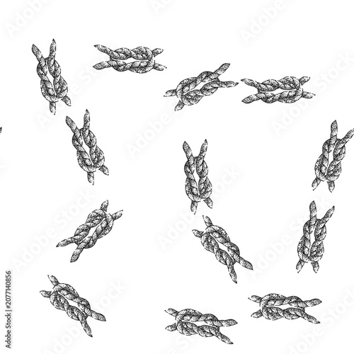 Photos seamless pattern sheet rope knot hand drawn
