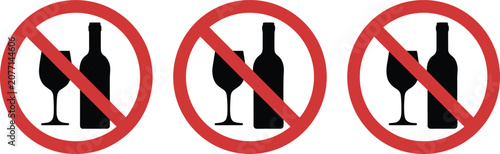 No Alcohol Sign Icon Collection