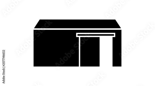 Warehouse storage building icon silhouette flat vector illustration