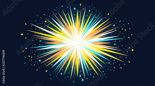 Tableau sur toile Vibrant colorful explosion of light and energy.