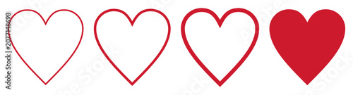 Foto Heart love and valentine day icon set romantic romance symbols vector collection