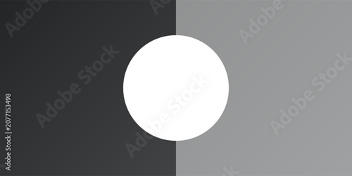 Obraz na płótnie Minimalist geometric graphic design featuring a white central circle on a split