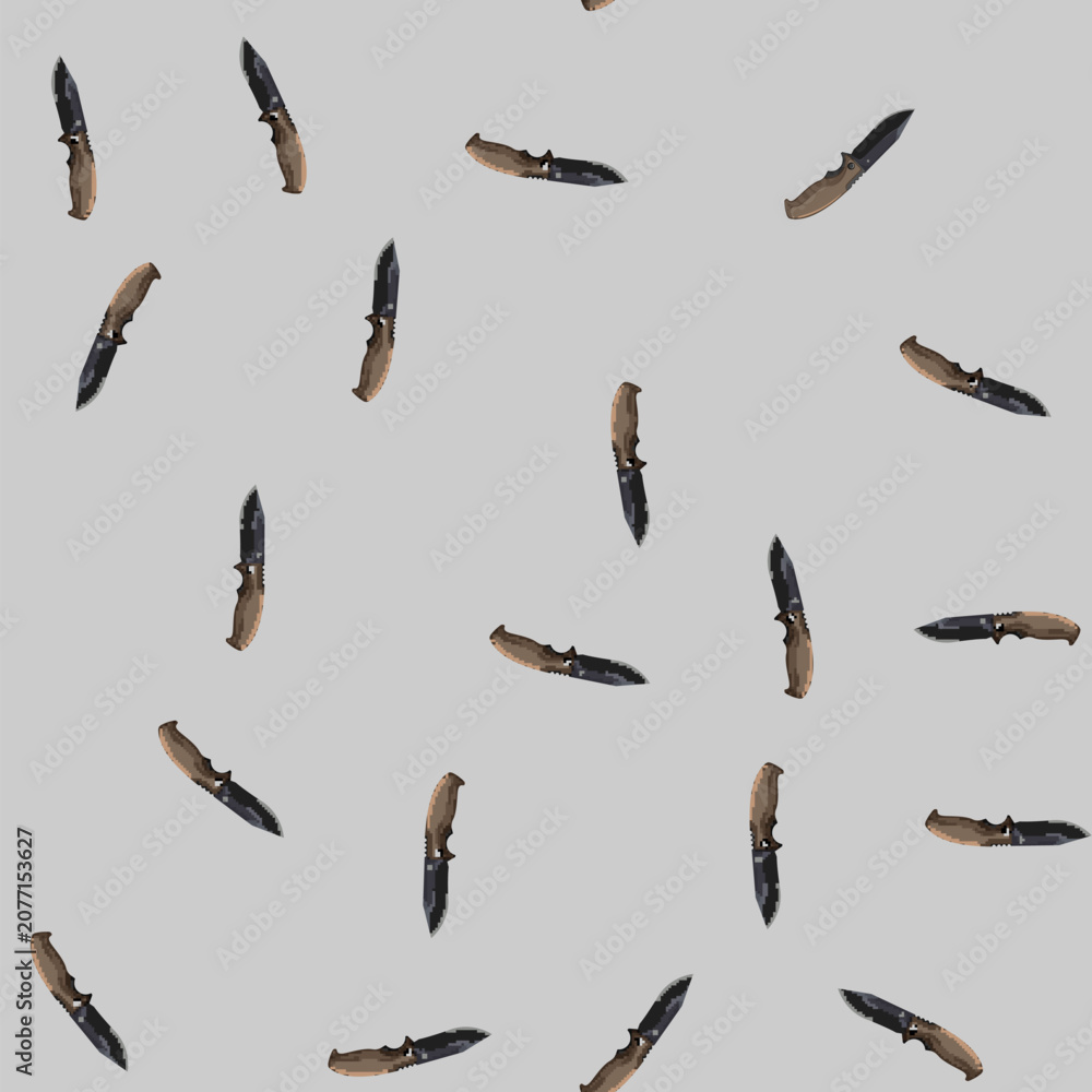 Fototapeta premium seamless pattern steel military knife cartoon. steel military knife sign vector