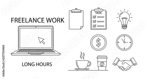 Photos Freelance Work Icons with Text