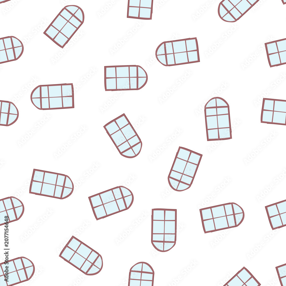 Fototapeta premium pattern sign window frame cartoon. wall light, plate showcase, texture mockup sign window frame sign. seamless symbol vector illustration