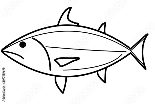 カツオのモノクロアイコン シンプルな魚のベクターイラスト
