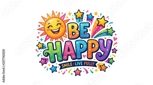 Happy colorful birthday celebration with fireworks and balloons isolated on transparent background