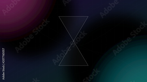 Geometric Hourglass on Gradient Background with Purple and Green Hues