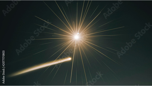 Obraz na plátně Light beam in dark space