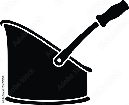 Silhouette vector coal scuttle bucket for fireplace heating fuel design