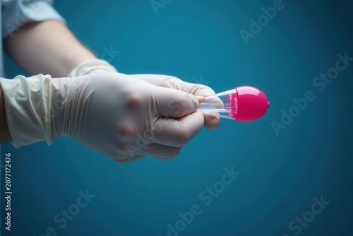 Doctor's gloved hands prepare suppository for insertion , suppository application, insertion