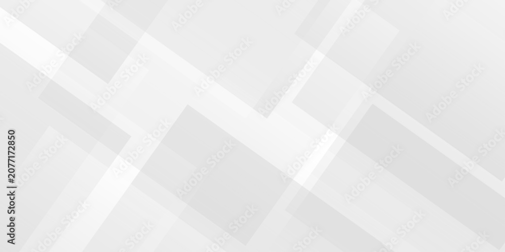 Obraz premium White and gray overlap triangle cube geometric technology brochure diamond web design. minimal rectangle white web material triangle overlay tech element transparent layers banner background.