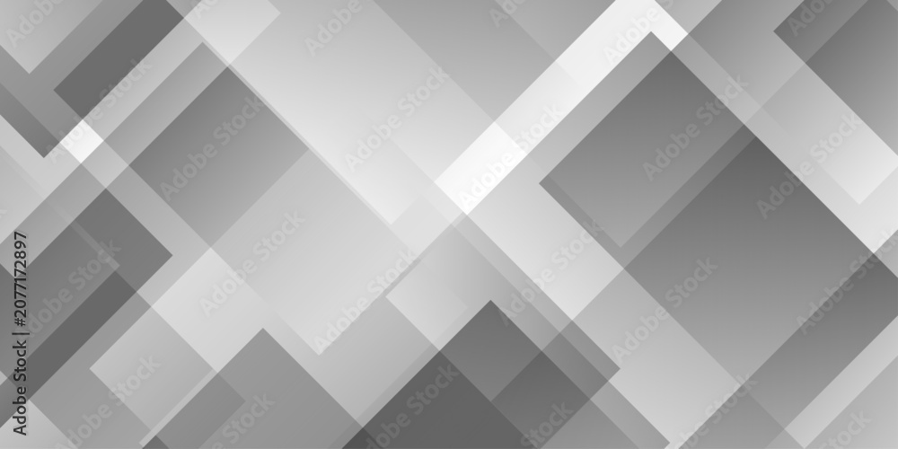 Fototapeta premium White and gray gradient triangle web technology design. minimal rectangle randomly arranged white triangle geometric transparent background layout banner template design.
