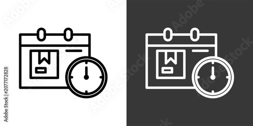 Scheduling Black And White Icon Set Collection Pack Vector Illustration
