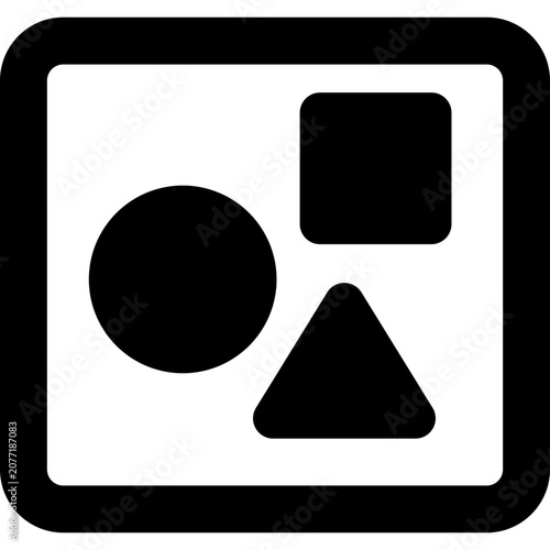 Geometric Shapes Vector Icon Circle Square Triangle Silhouette