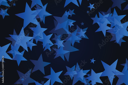 Abstract blue starburst pattern on dark navy background, geometric