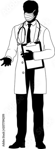 Silhouette doctor man medic...