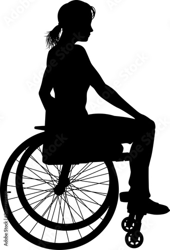 Silhouette of a woman sitti...