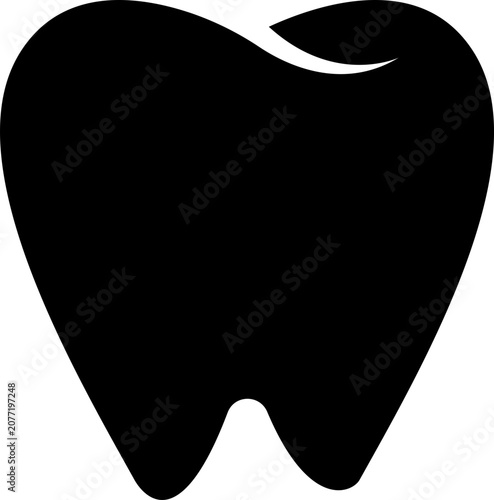 Dental Molar Tooth Vector Icon Oral Health Dentistry Silhouette