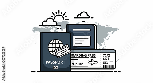 Travel Documents Passport Boarding Pass.