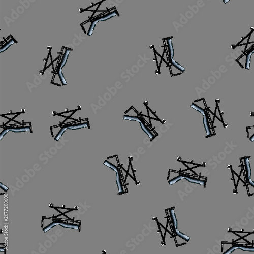 Schilderij op canvas seamless pattern footboard hospital bed cartoon