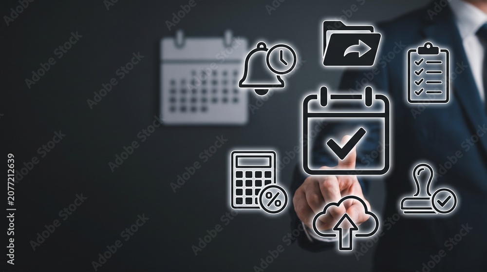 Fototapeta premium Business Tax Filing Deadline Management Interface